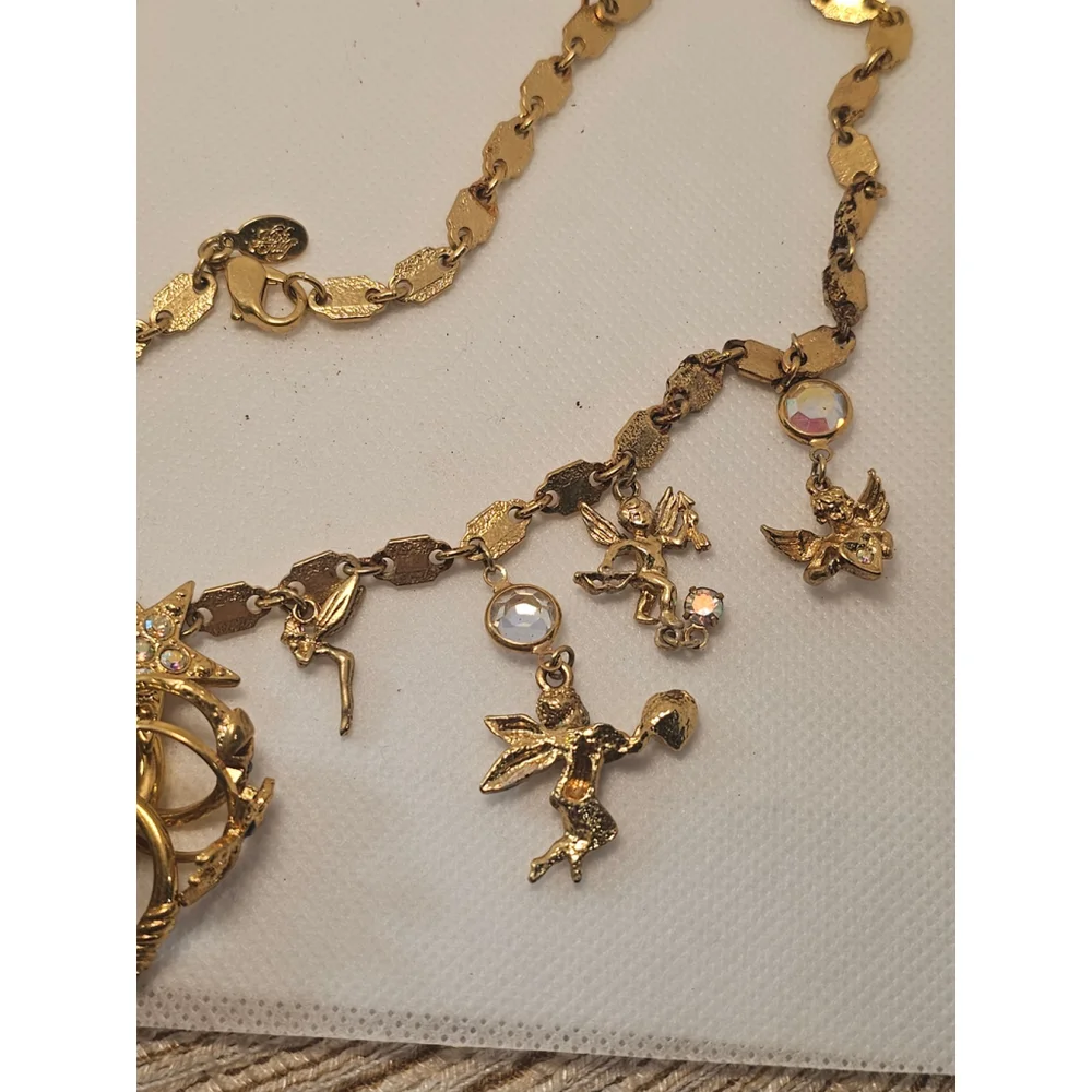Kirk's Folly goldtoned cherub charm necklace with rings - Picture 4 of 7